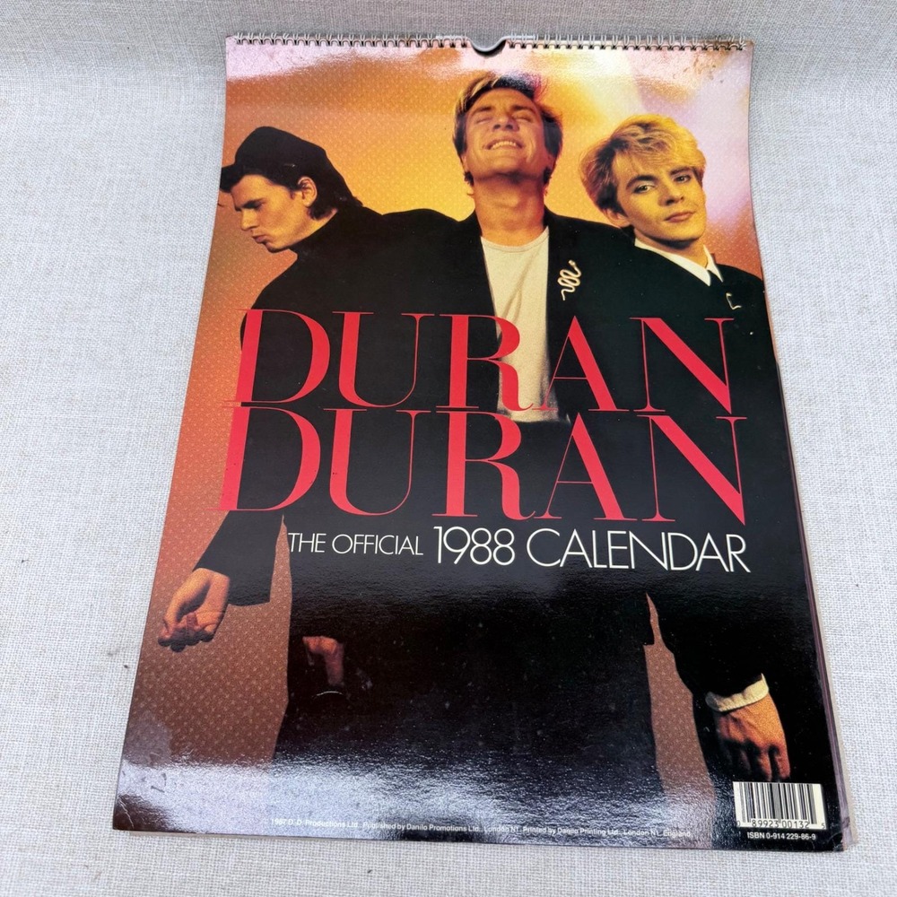 Vintage 1988 Duran Duran Official Calendar Danilo Promotions Rare 80s Memorabili